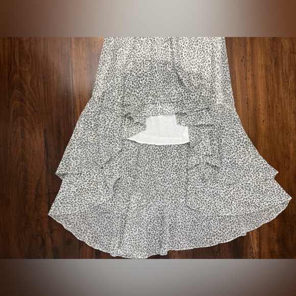 1 State X Jaime Shrayber Printed High-Low Dress XS Snow Leopard Ruffle Spring - Picture 5 of 16